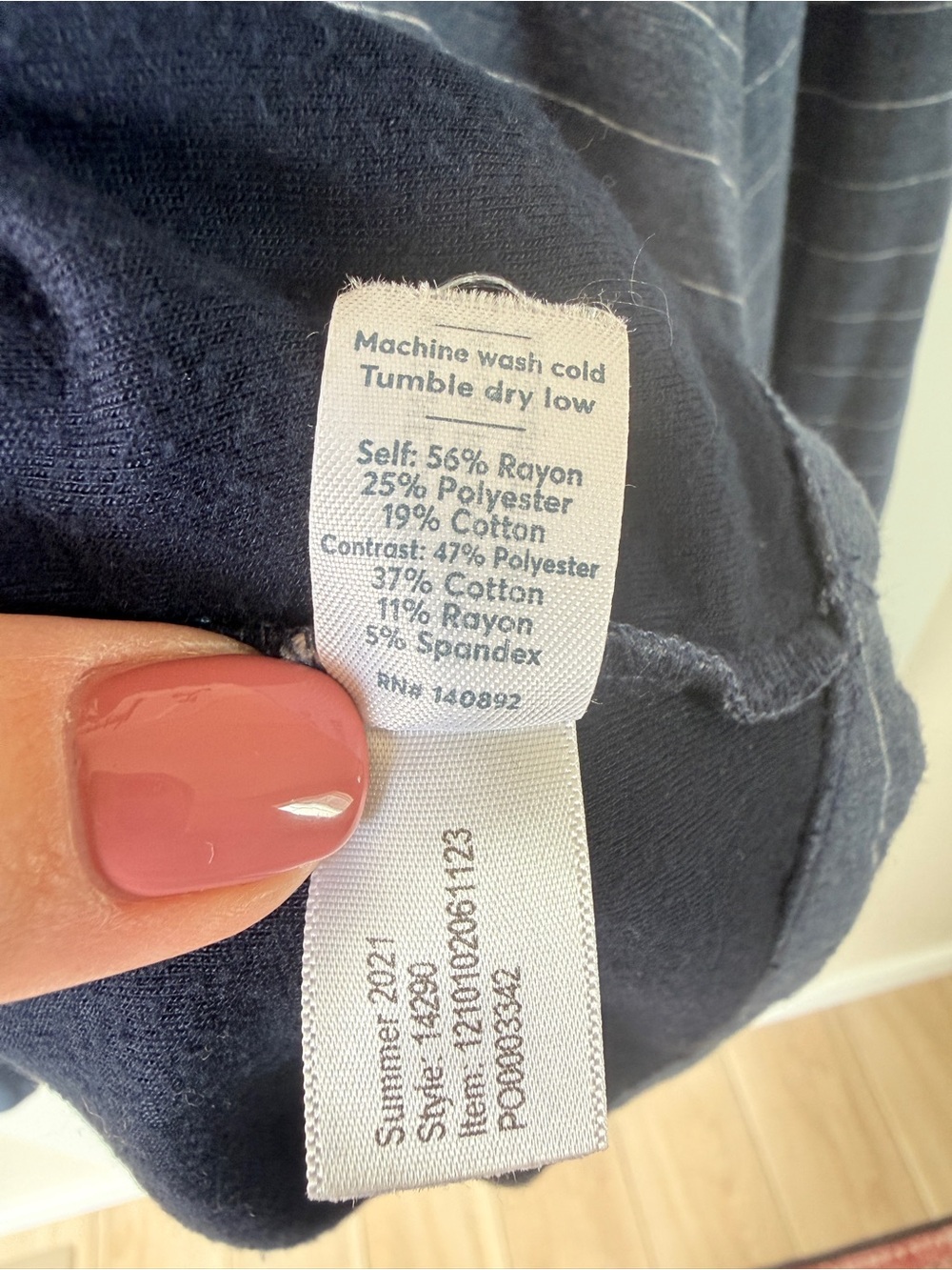 Marine Layer Blue Striped Hoodie Sweatshirt XXL - Picture 5 of 6